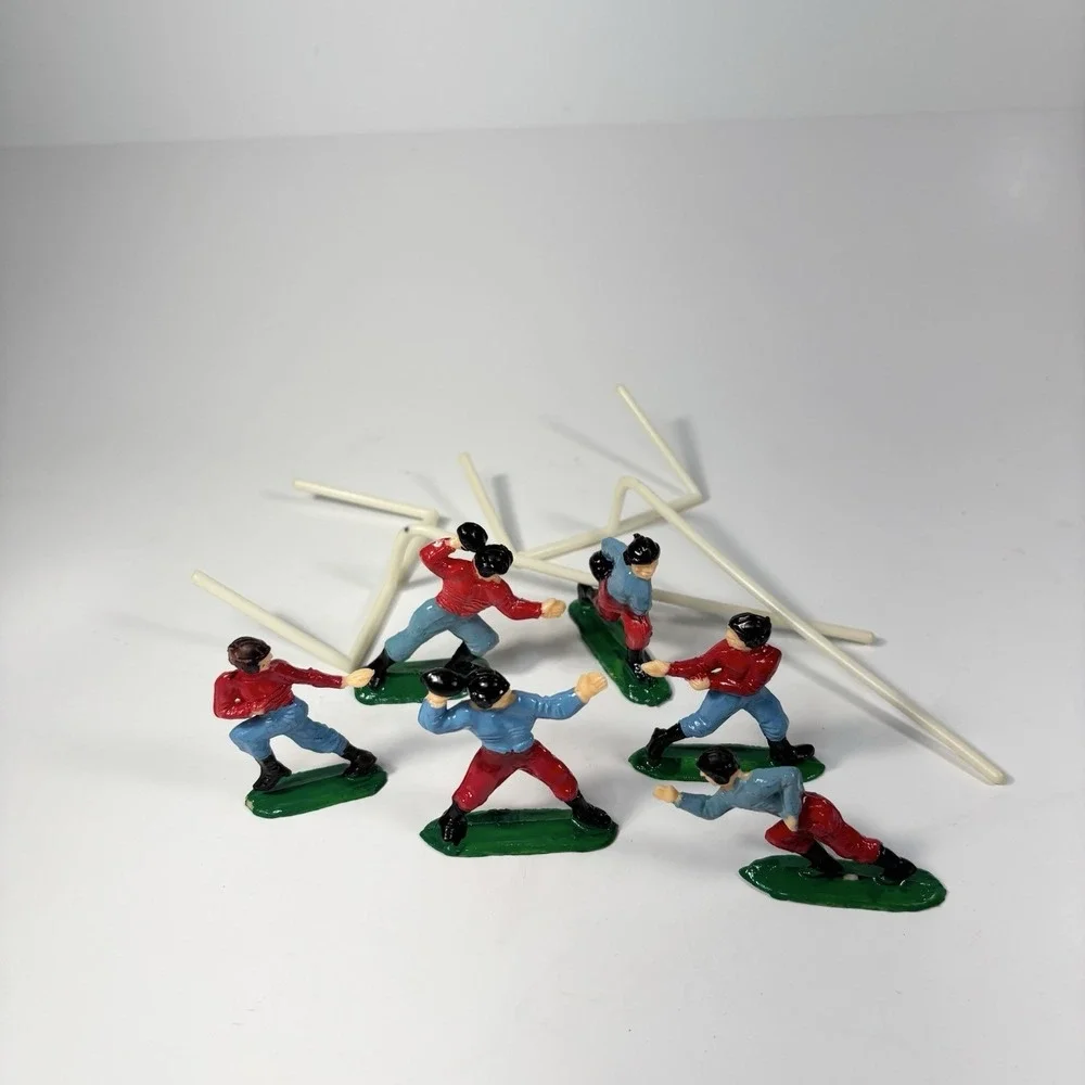 Lot Of Vintage 80S Football Players Cake Topper Decorations Bundle Of 8